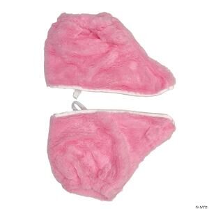 ADULT PINK EASTER BUNNY RABBIT PLUSH BOOT COVER COSTUME ACCESSORY